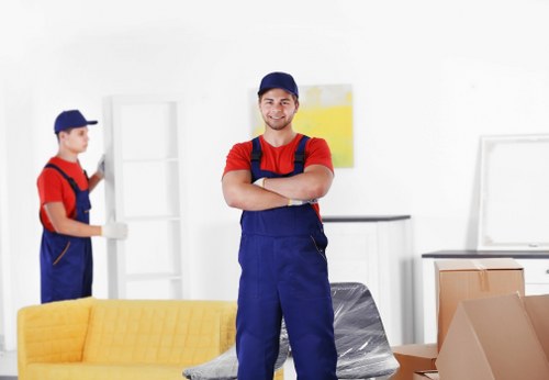 Moving team preparing a truck for a Chelsea property relocation