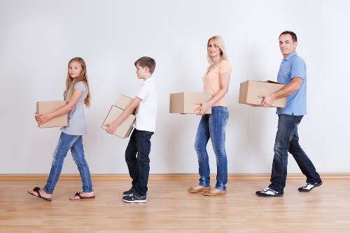 Packed boxes and household items ready for a Chelsea relocation
