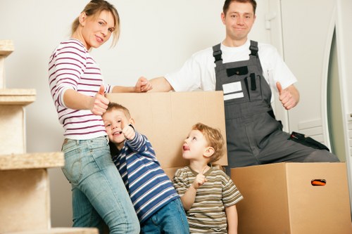 Packed boxes and furniture ready for a Chelsea home relocation